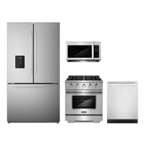 Fridge stove microwave store dishwasher combo